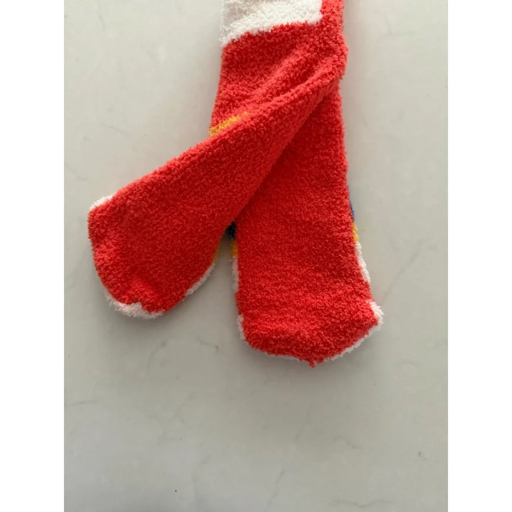 Old Navy Cozy Socks Women Red‎ Blue Yellow Clown Face Fuzzy Knit Crew Socks NWT